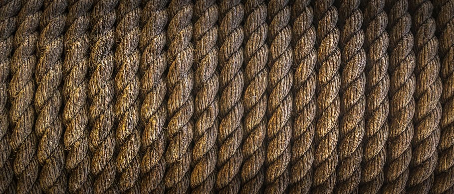 brown ropes, tether, knot, texture, background, pattern, textured, HD wallpaper