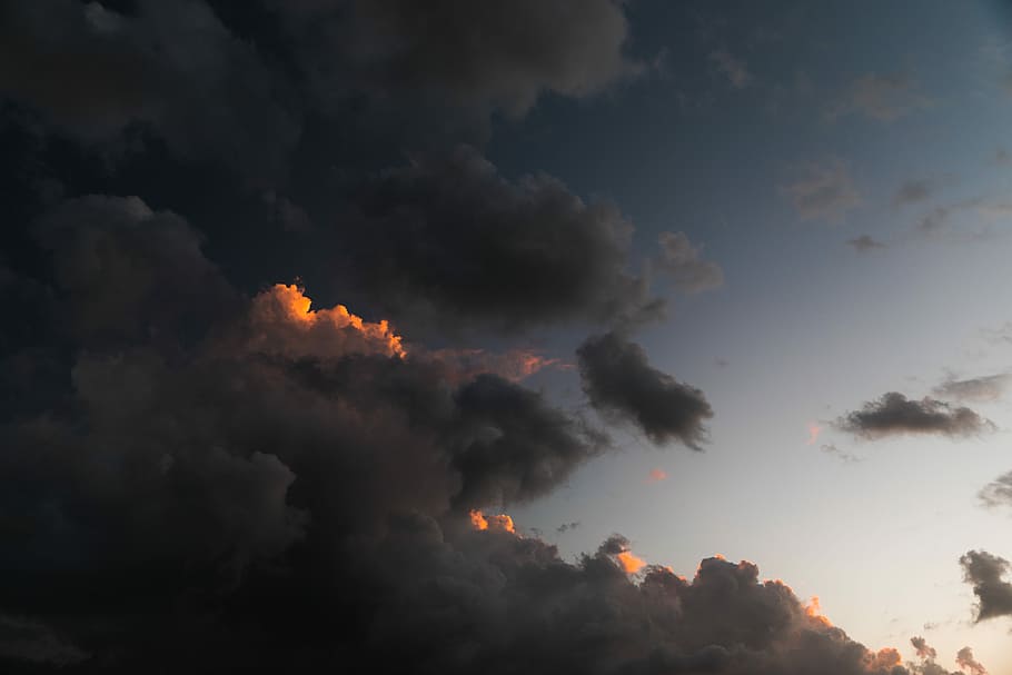 gray clouds, sky with cloud formation, overcast, overcast day HD wallpaper
