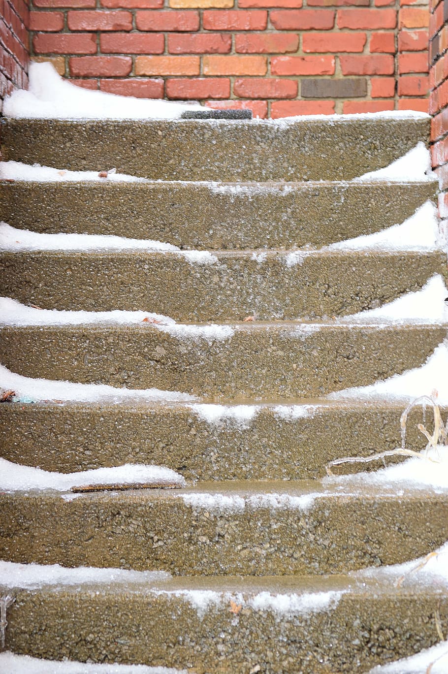 stairs, building, architecture, winter, season, snow, pattern HD wallpaper