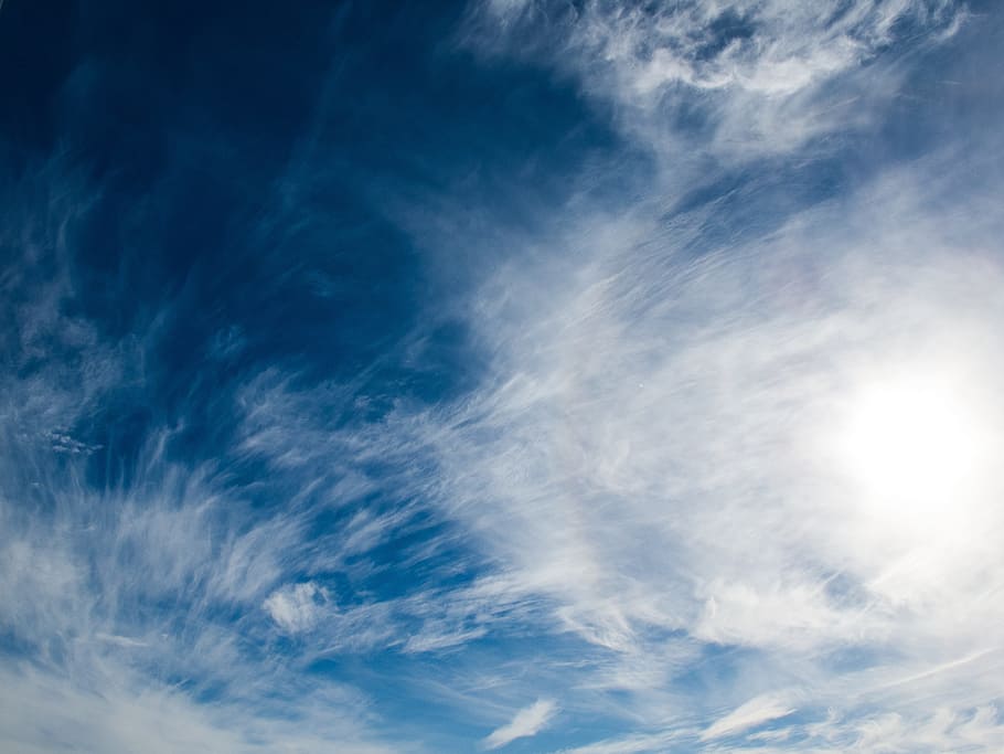 nimbus cloud, sky, clouds, blue sky clouds, whispy, cloudy HD wallpaper