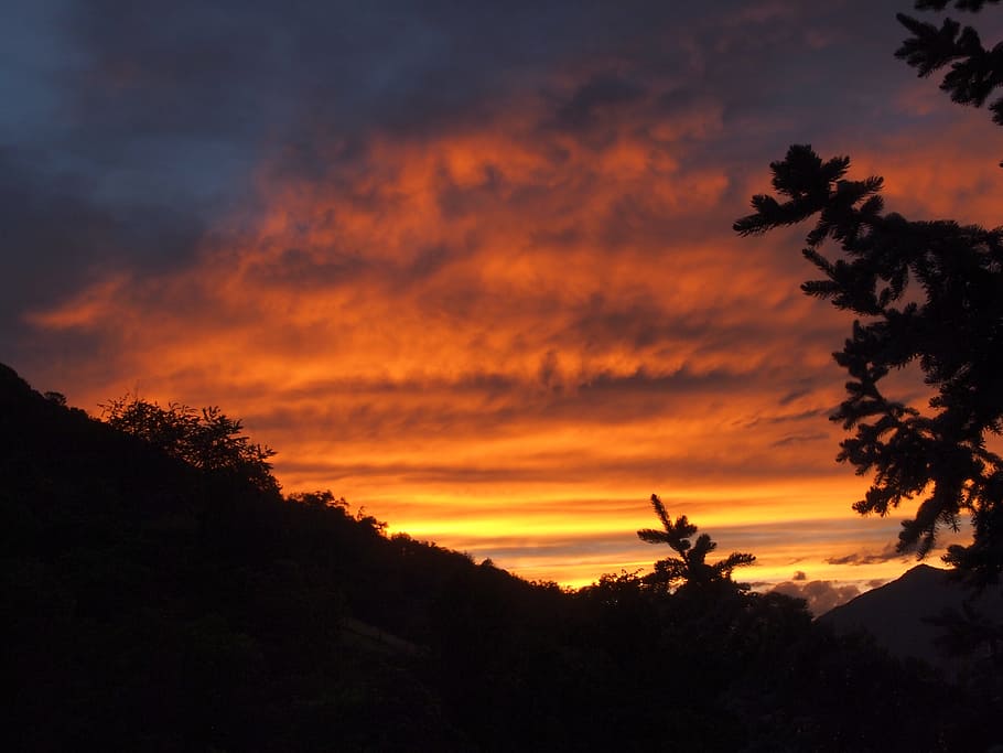 sunset, sky, clouds, atmosphere, sunset colors, landscape, cloud - sky HD wallpaper