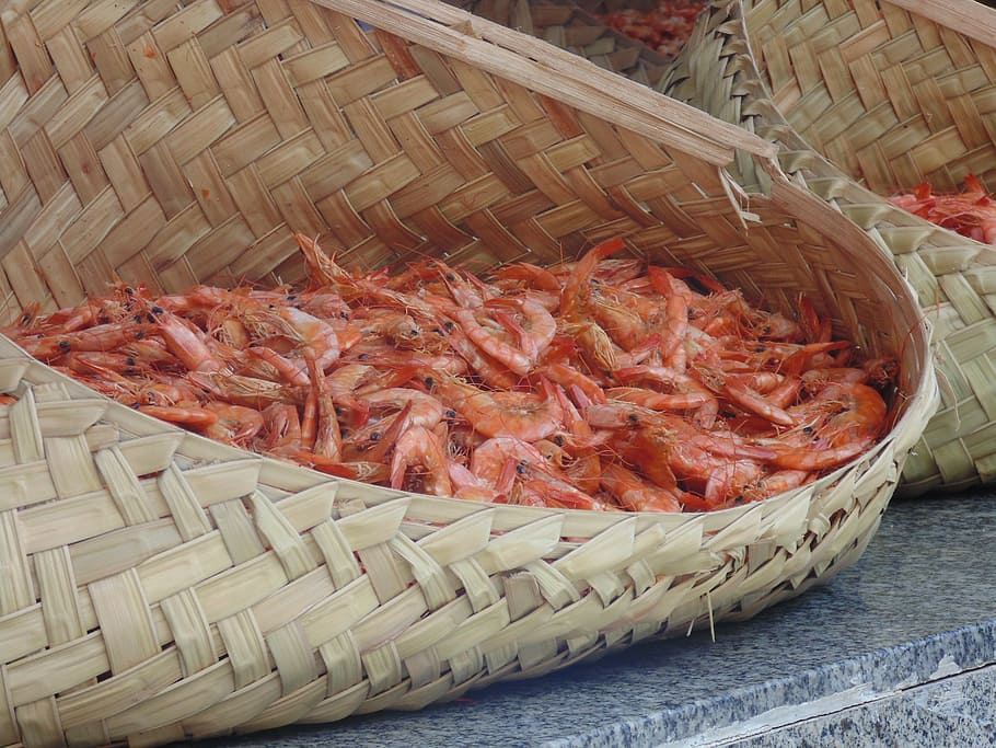 shrimp, typical food, brazil, maranhão, são luís, basket, HD wallpaper