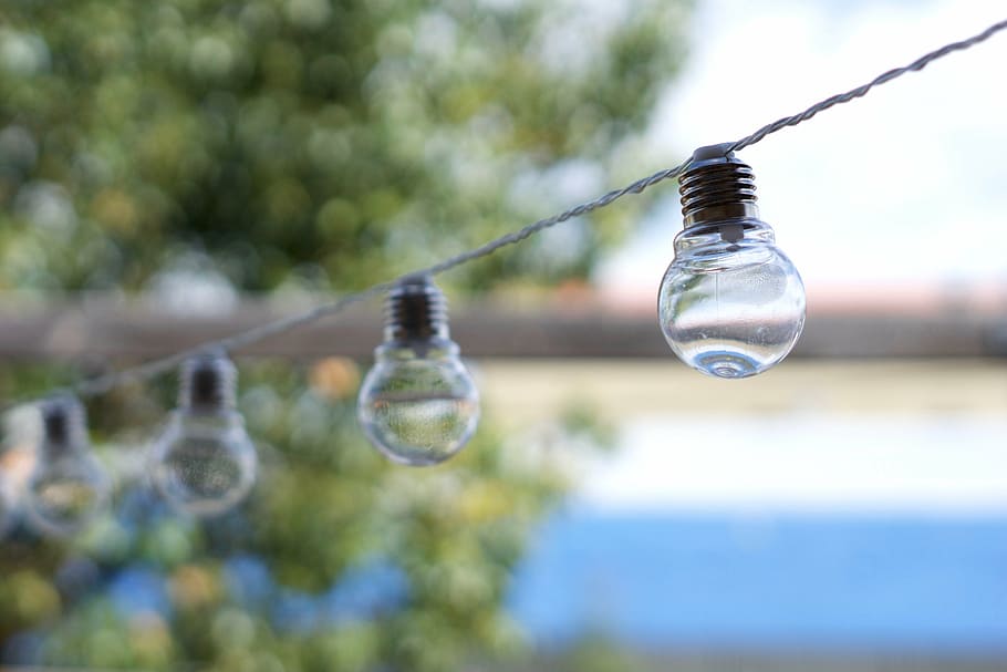 light bulbs, hanging, lights, decor, exterior, decorative, electric Lamp HD wallpaper