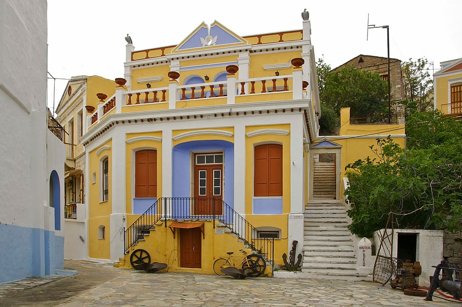 Symi, Greece, Urban, Village, Town, museum, buildings, architecture, HD wallpaper