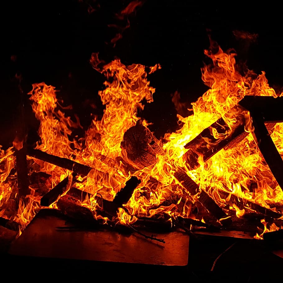 burned wood, bonfire, embers, flames, campfire, san juan, burning HD wallpaper