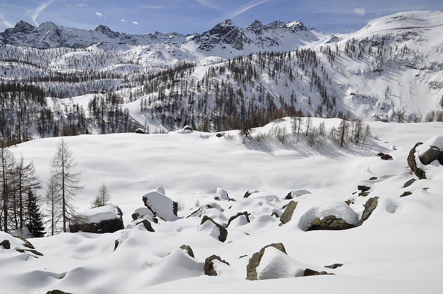 snow, winter, mountain, cold, panoramic, nature, alpine, valle d'aosta HD wallpaper