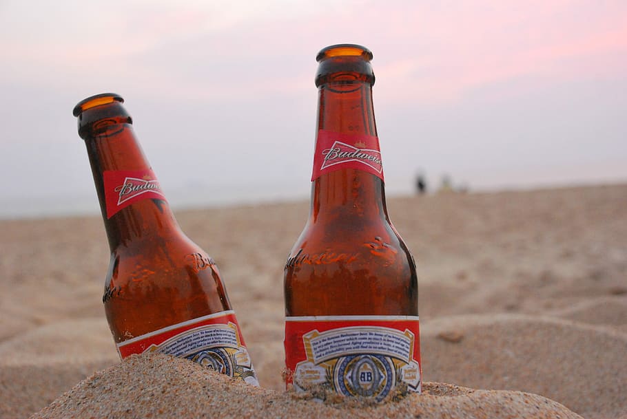 Beer, Evening, Sand, Alcohol, sky, friendship, bottle, beer - alcohol HD wallpaper