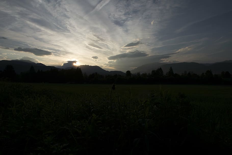 sun, evening, sunset, sky, abendstimmung, landscape, evening sky HD wallpaper