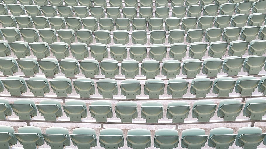 gray stadium seat, closeup, photo, row, seats, chairs, seating HD wallpaper