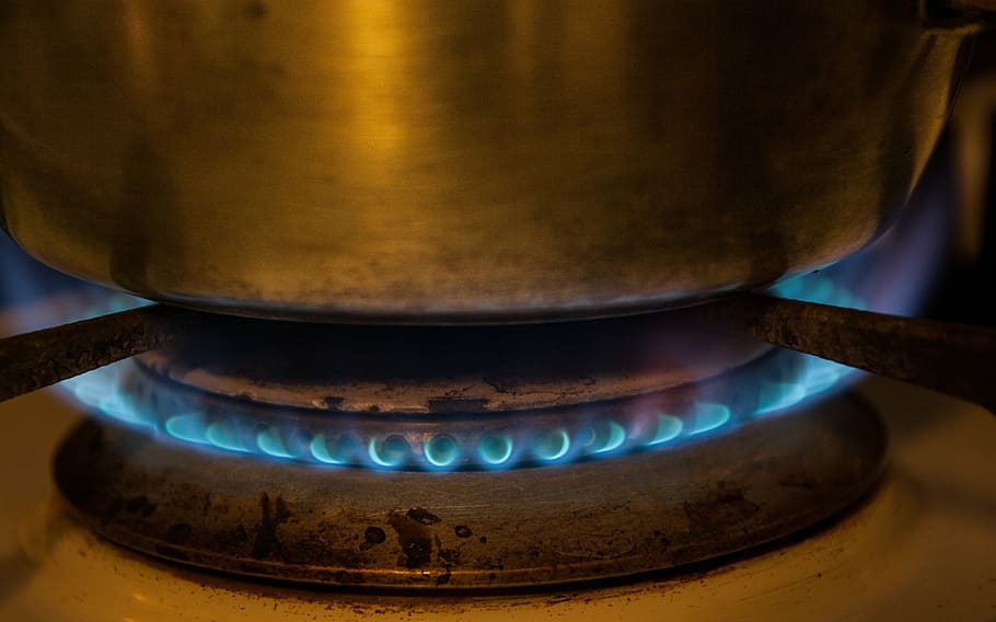 kitchen, gas, flame, burner, fire, heat - temperature, burning HD wallpaper
