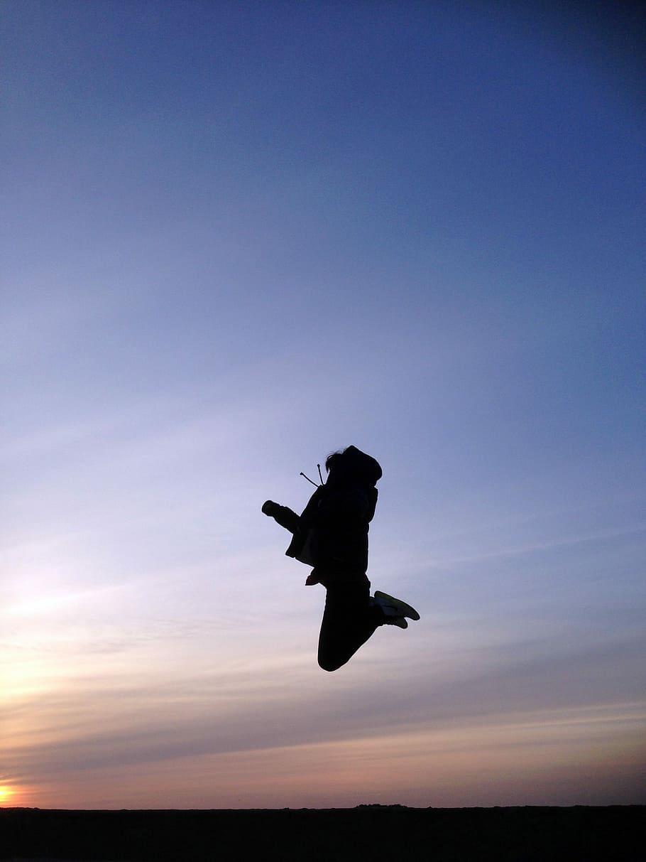 Jump, People, Iphone, Glow, Sunset, sky, evening glow, nature HD wallpaper