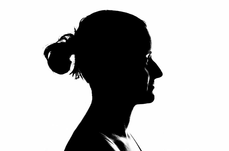 woman silhouette, Face, Head, Women, Profile, Isolated, human