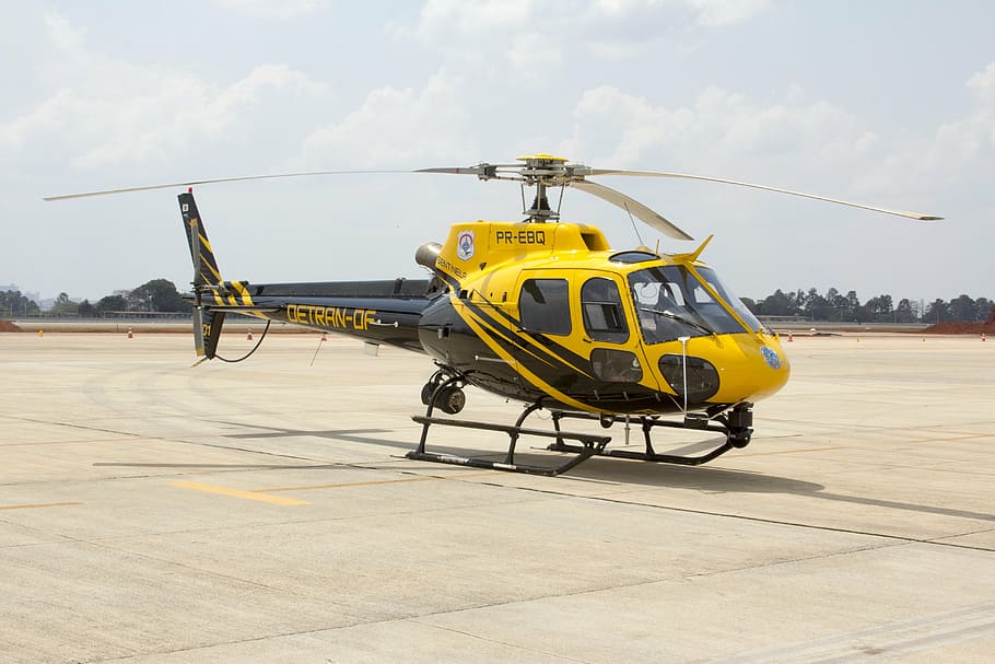 yellow and black helicopter, aviation, hunting, party, aeronautics HD wallpaper