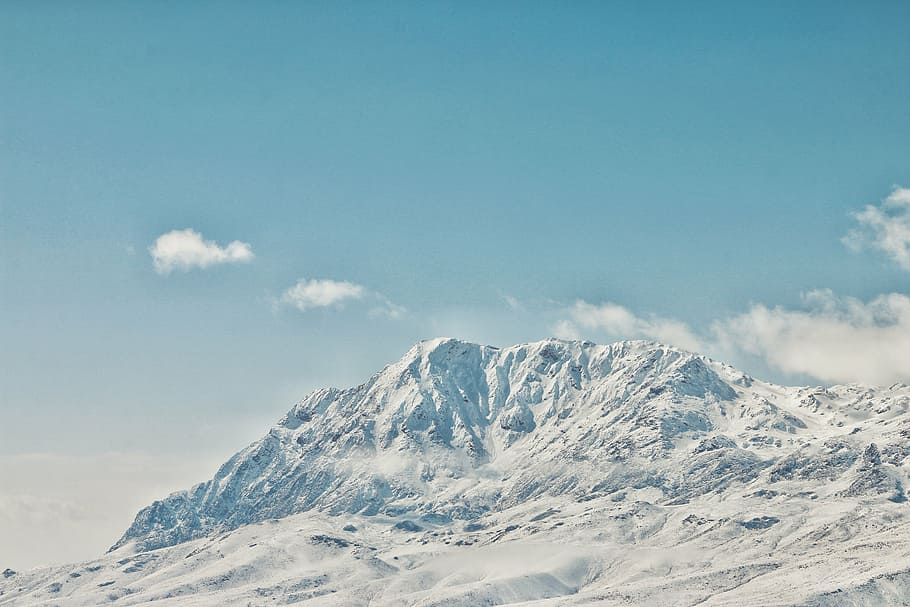 snow covered mountain during daytime, highland, cloud, sky HD wallpaper