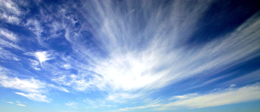 nature, summer, sky, sun, fair weather, blue, cloud - sky, cloudscape HD wallpaper