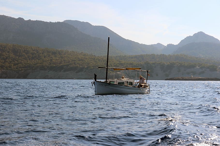 Boot, Ship, Sea, Water, shipping, mountain, nautical vessel HD wallpaper