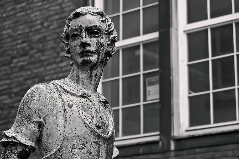 sculpture, art, window, statue, old, man, architecture, face HD wallpaper