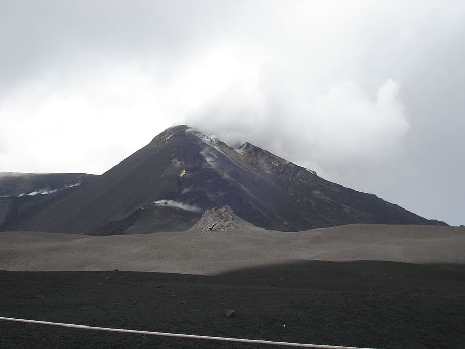 etna, sicily, summit, landscape, italy, mountain, sky, scenics - nature HD wallpaper