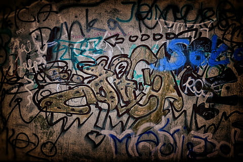 silhouette photography of graffiti wall, wallpaper, background HD wallpaper