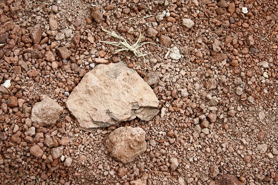 earth, red, dry, solid, rock, no people, stone - object, high angle view HD wallpaper