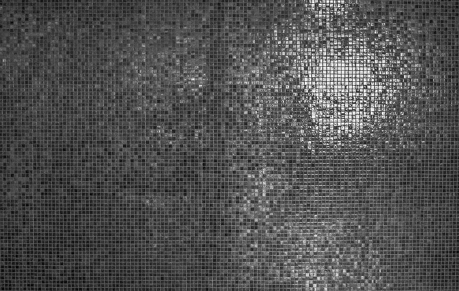 black and gray textile, art, abstract, tiles, square, pixels