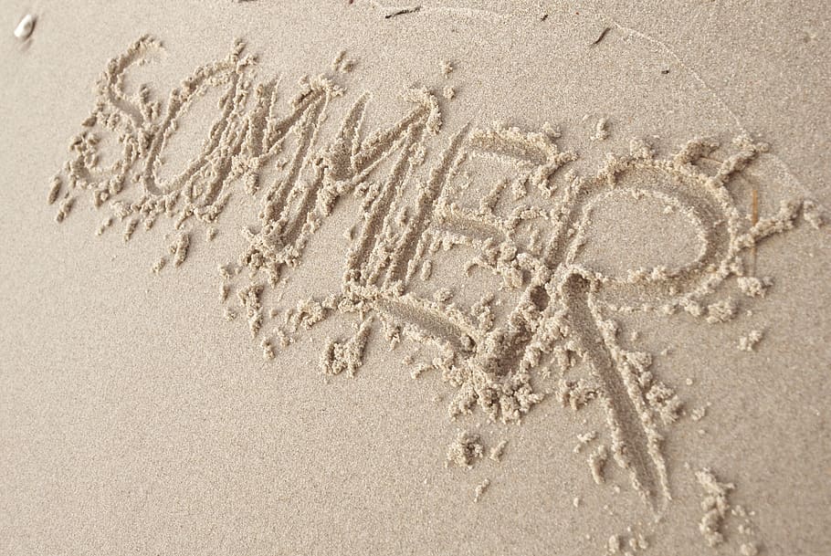 Summer, Lettering, Sand, Beach, baltic sea, type design, no people HD wallpaper