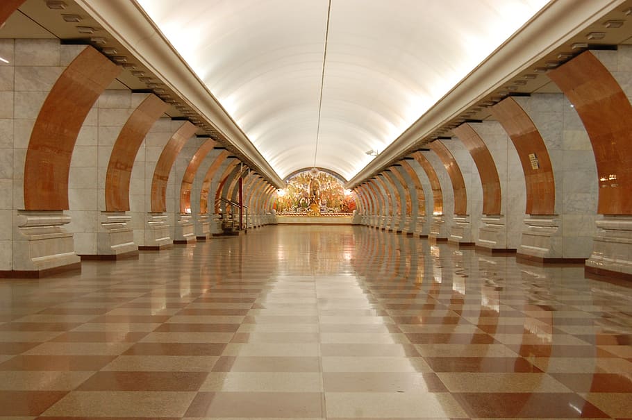 metro, moscow, russia, underground, gremlin, architecture, the way forward, HD wallpaper