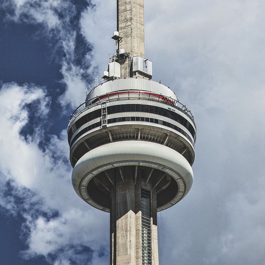 white tall building under cloudy sky, aerial photo of control tower HD wallpaper