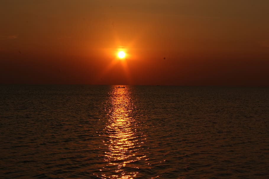sunset, beach, the sea, water, sky, beauty in nature, scenics - nature HD wallpaper