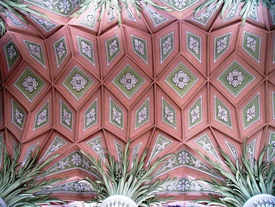 Church, Vault, Architecture, design, pattern, ornate, indoors HD wallpaper