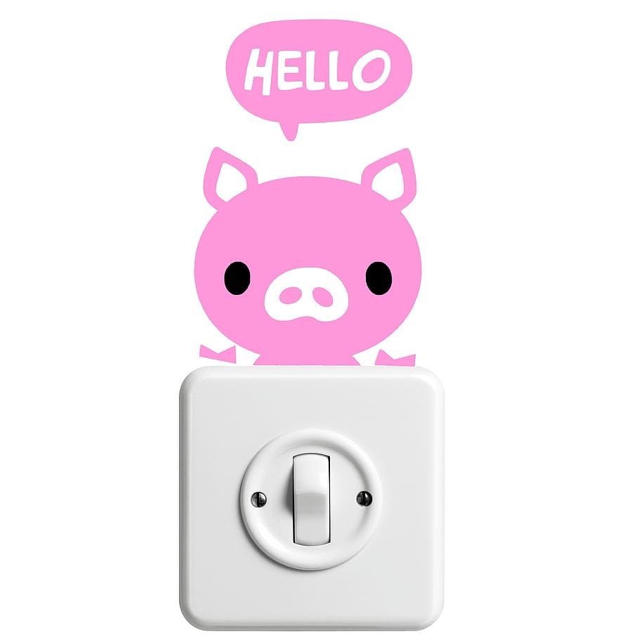 HD wallpaper: sticker, pig, hello, light switch, funny, white background |  Wallpaper Flare