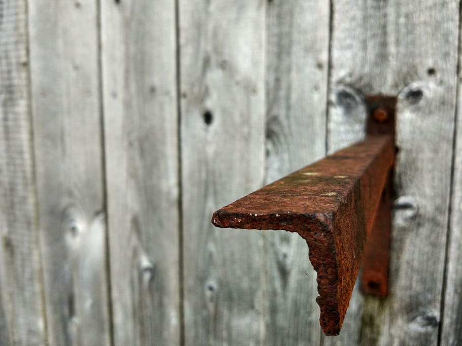 tree, metal, rusty, mount, wood - material, old, close-up, weathered HD wallpaper