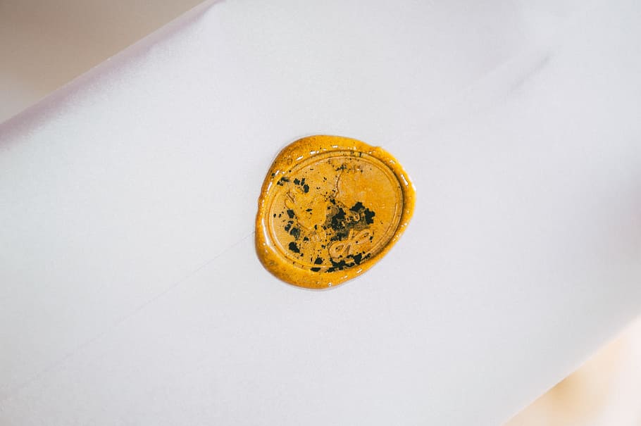 A sealed letter, objects, yellow, close-up, food and drink, indoors HD wallpaper