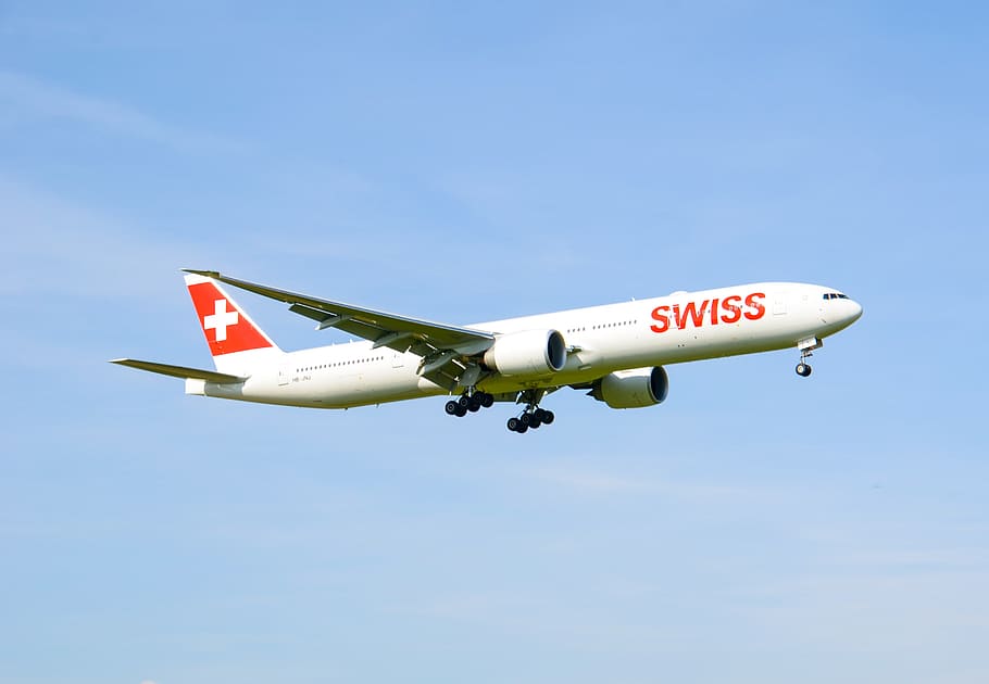 aircraft, jet, swiss, boeing, 777, travel, flight, passenger aircraft, HD wallpaper