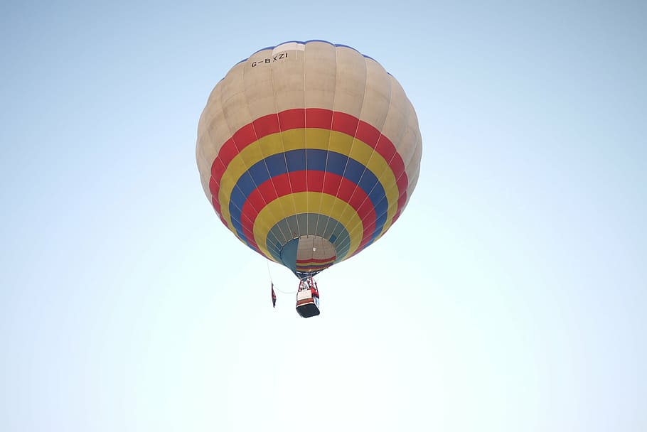 sky, blue, high, fly, balloon, air, adventure, colorful, trip HD wallpaper