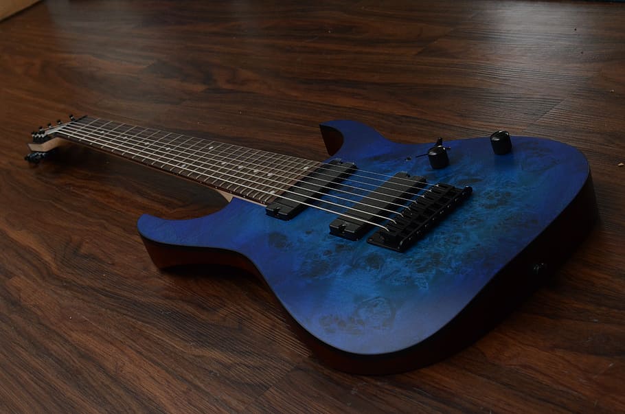 ibanez rg8pb, guitar, djent, blue, wood - material, string instrument, HD wallpaper