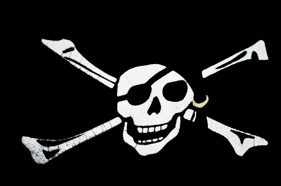 pirate skull logo, Pirates, Symbol, Bone, Prey, danger, background