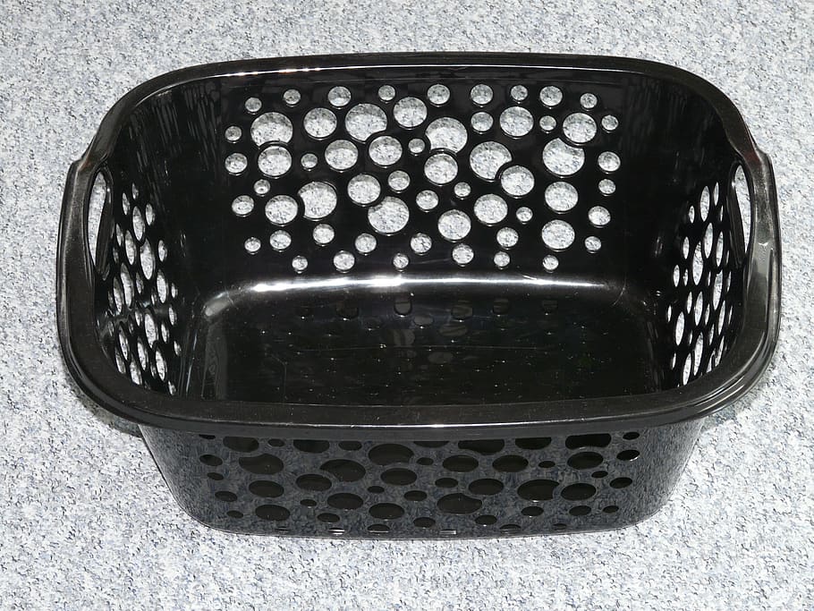 laundry basket, plastic, black, pattern, close-up, metal, no people HD wallpaper