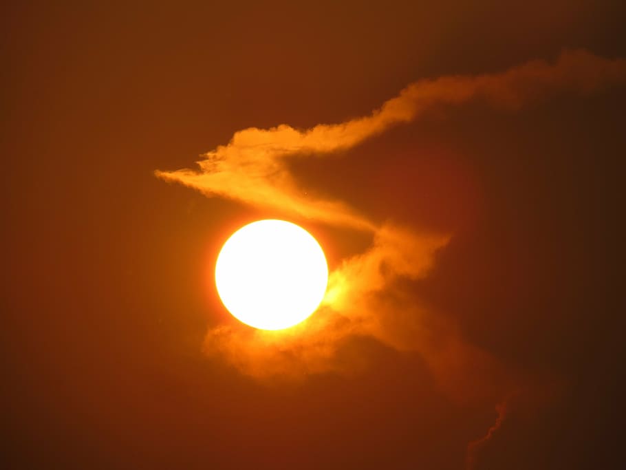 sun, sun view, sunset, nature, sky, clouds, cloud pattern, landscape HD wallpaper