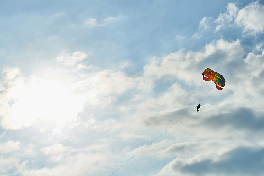 sky, cloud, blue, clouds, white, landscape, nature, white clouds HD wallpaper