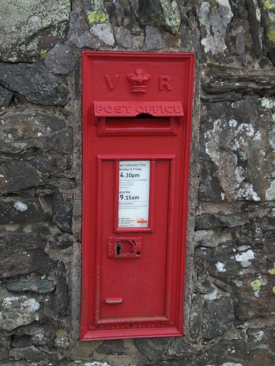 postbox, stone, wall, mailbox, letter, letterbox, old, traditional