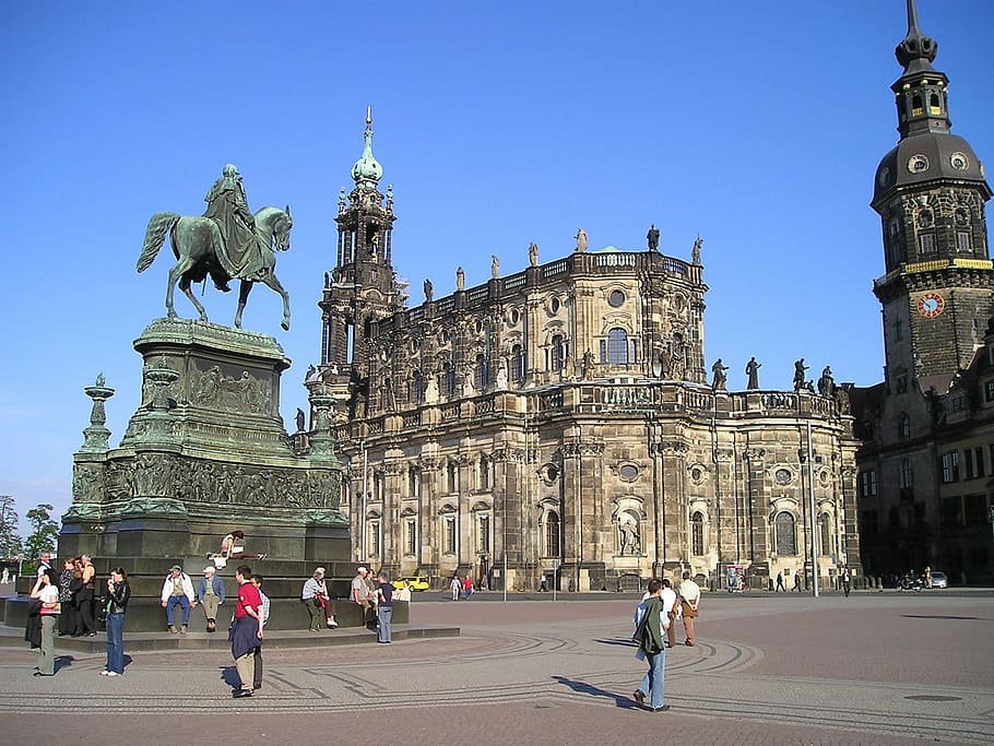 Old Town, Dresden, Statue, Germany, City, architecture, travel destinations HD wallpaper