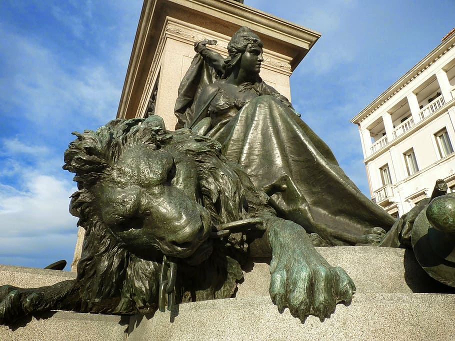 statue, lion, rome, sculpture, famous Place, europe, art and craft HD wallpaper