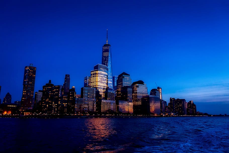 photo of World Trade Center nearby sea, new york city, urban, HD wallpaper