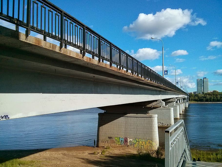 Permian, Kama, River, Bridge, bridge - man made structure, cloud - sky, HD wallpaper