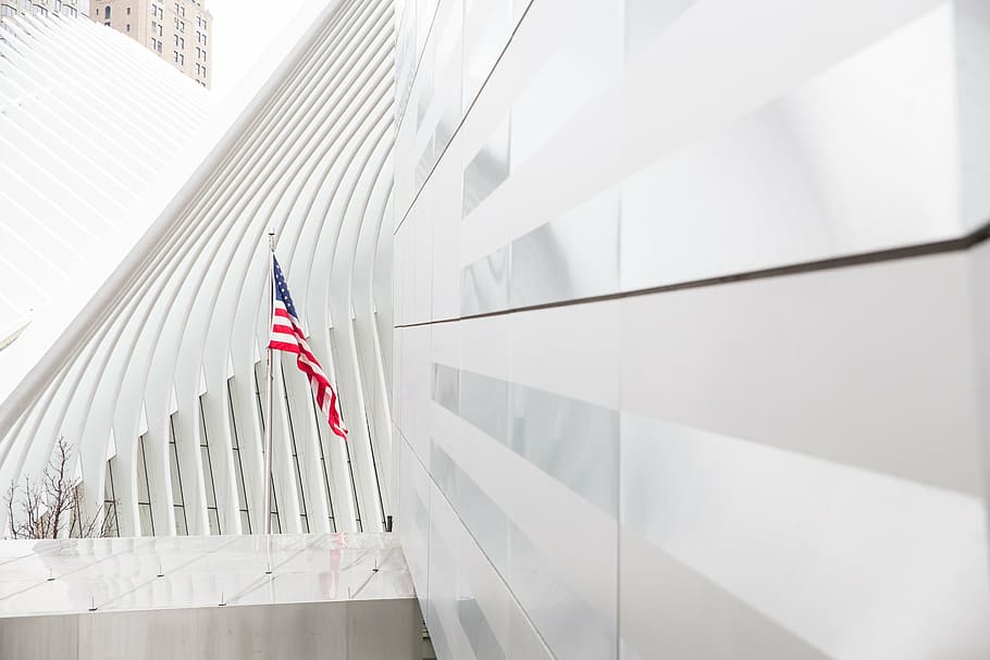 US flag waving during daytime, architecture, building, infrastructure HD wallpaper