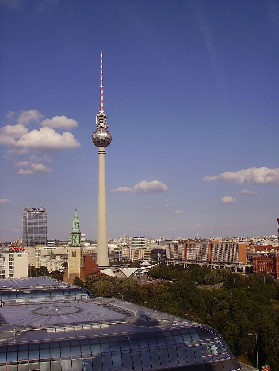 Berlin, Germany, Tower, Tv, Television, sky, clouds, city, cities HD wallpaper