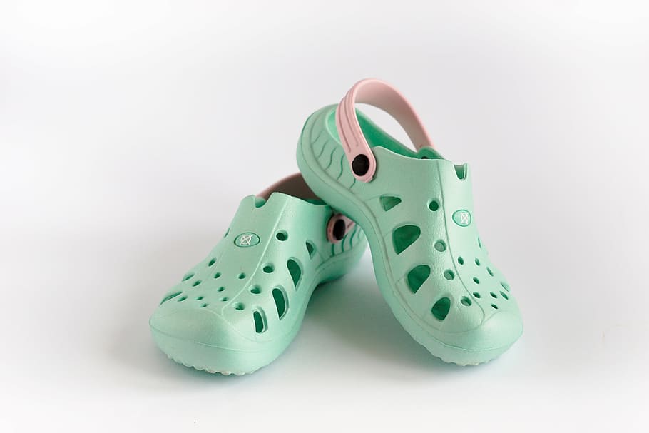 crocs, flip, sandals, shoes, summer, children, studio shot
