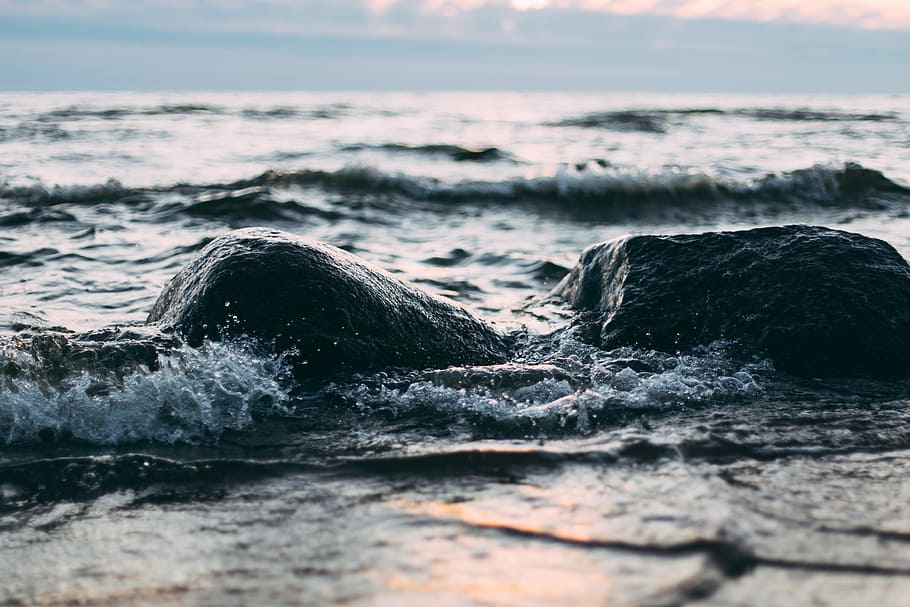 photo of sea waves, waves crashing on rocks, water, coast, coastline HD wallpaper