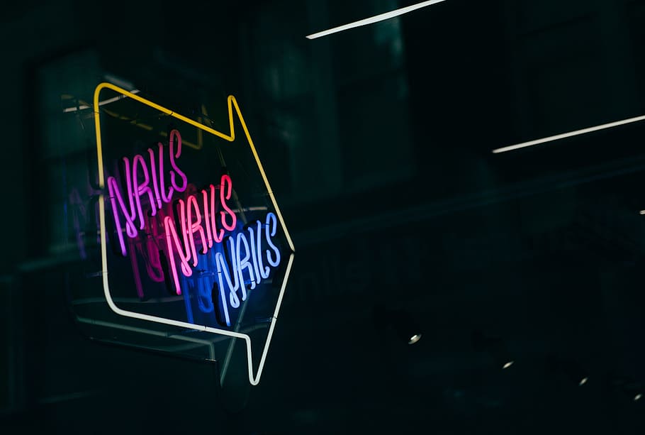 dark, night, light, neon, sign, signage, electricity, font HD wallpaper